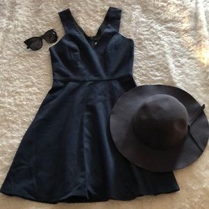 BCBGeneration navy vneck skater dress